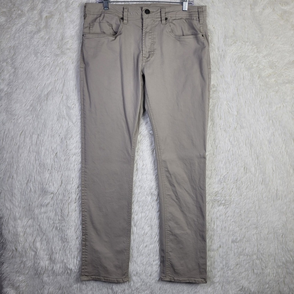 Buffalo David Bitton Ash-x Slim Stretch Pants Mens 34x34 Tan Khaki Chino